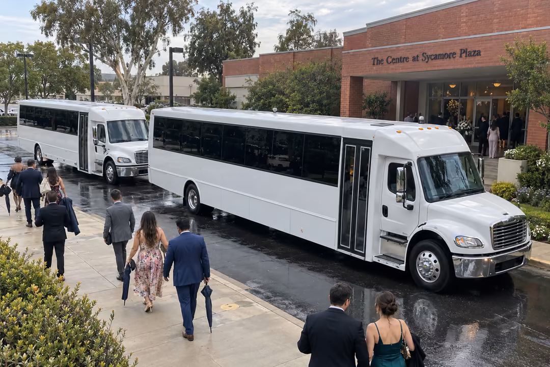 Lakewood CA wedding shuttle bus rentals