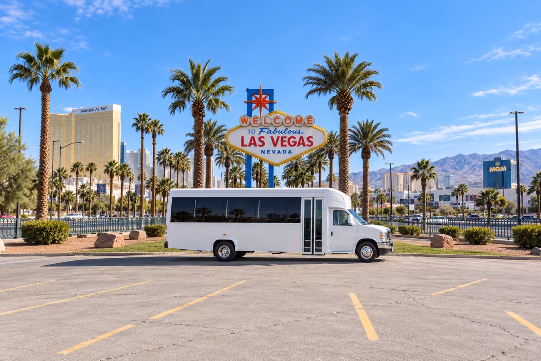 Las Vegas 15 passenger party bus rental exterior