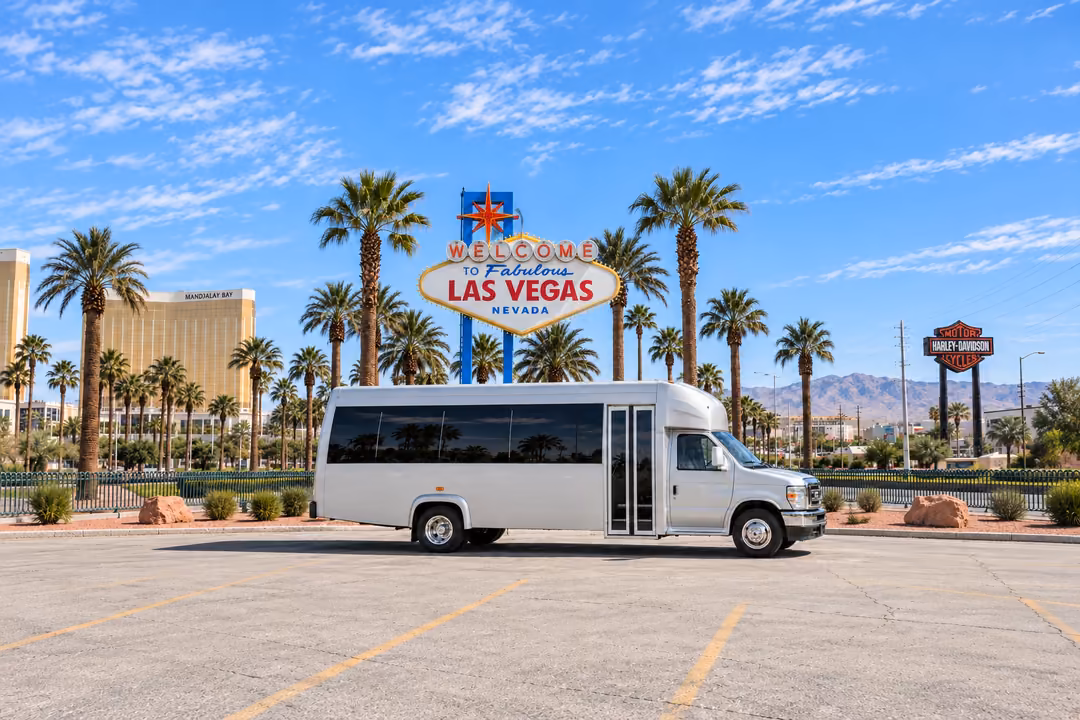 Las Vegas 18 passenger party bus rental exterior