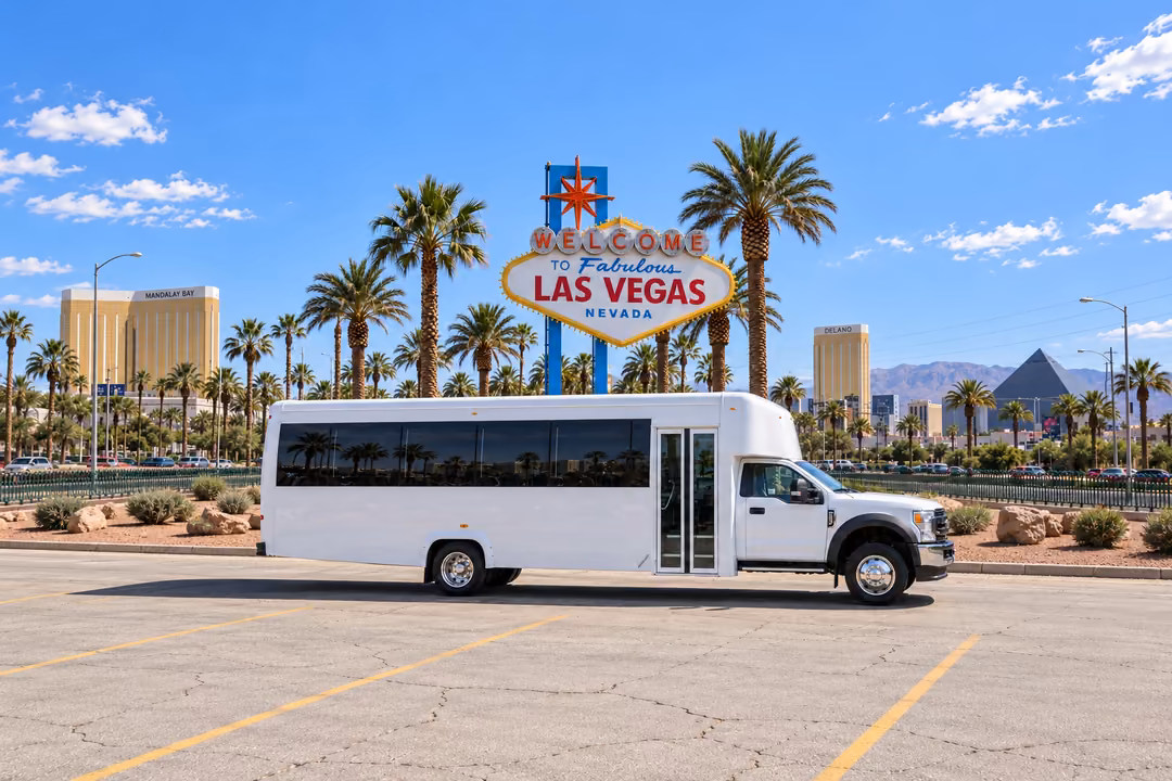Las Vegas 25 passenger party bus rental exterior