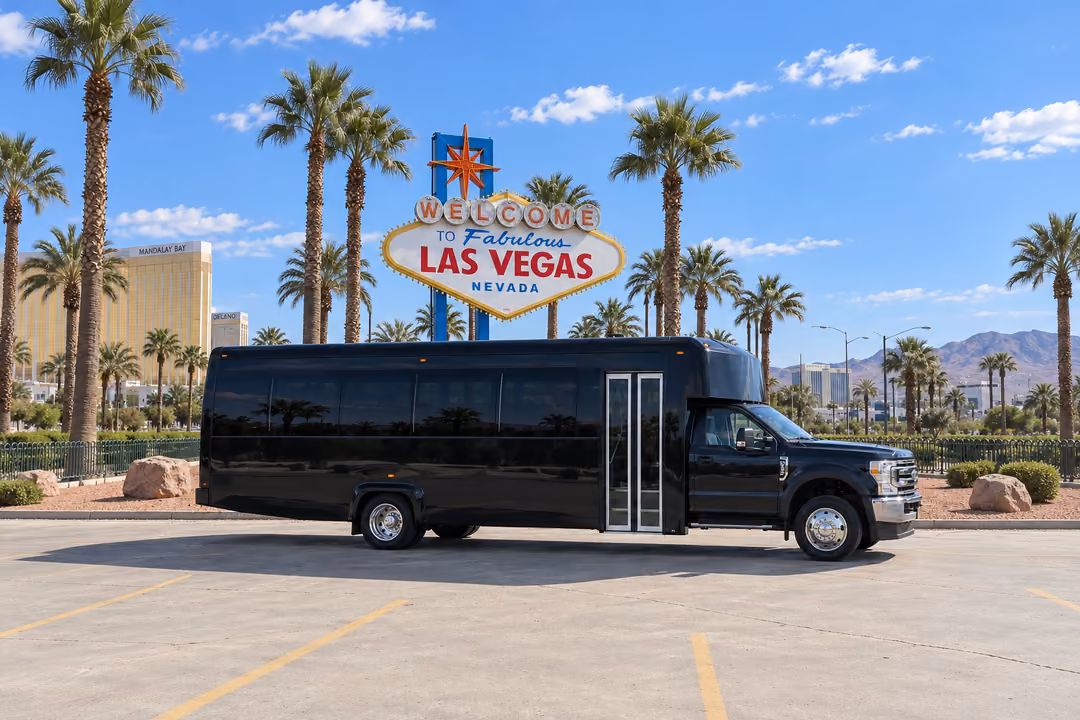 Las Vegas 28 passenger party bus rental exterior