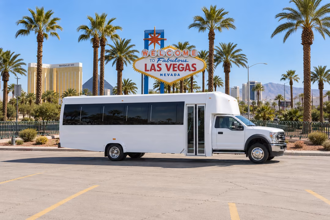 Las Vegas 30 passenger party bus rental exterior