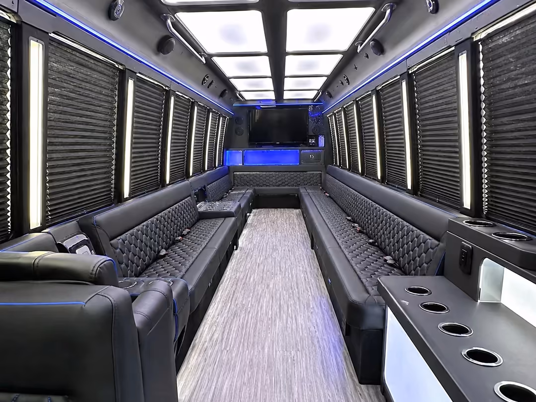 Las Vegas 40-50 passenger party bus inside