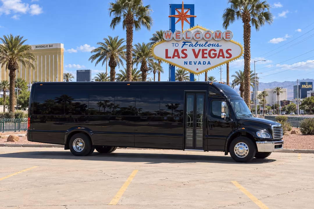 Las Vegas 40 passenger party bus rental exterior