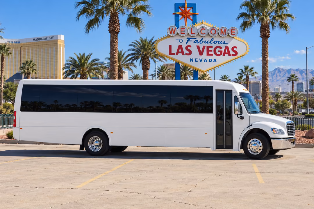 Las Vegas 50 passenger party bus rental exterior