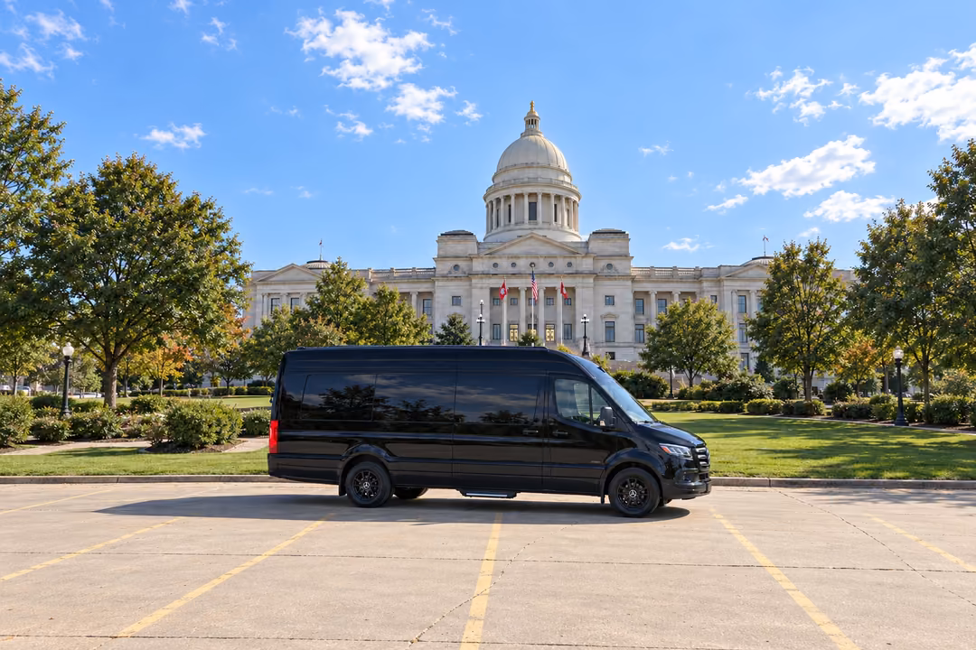 Little Rock 14 passenger Sprinter limo rental exterior