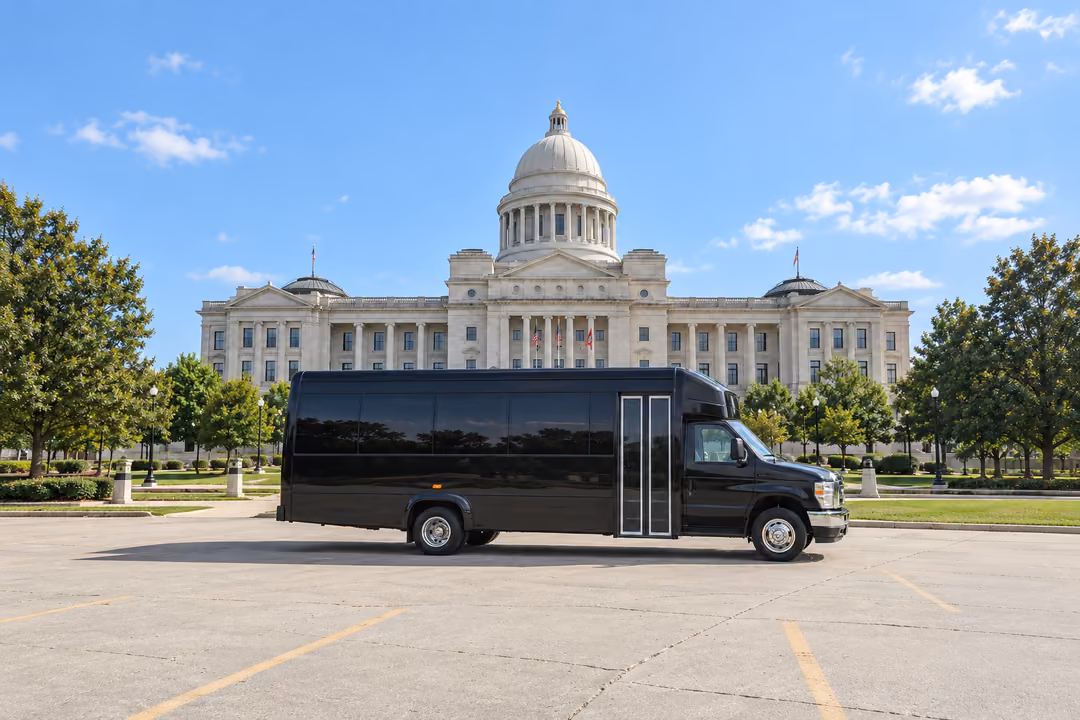 Little Rock 20 passenger party bus rental exterior
