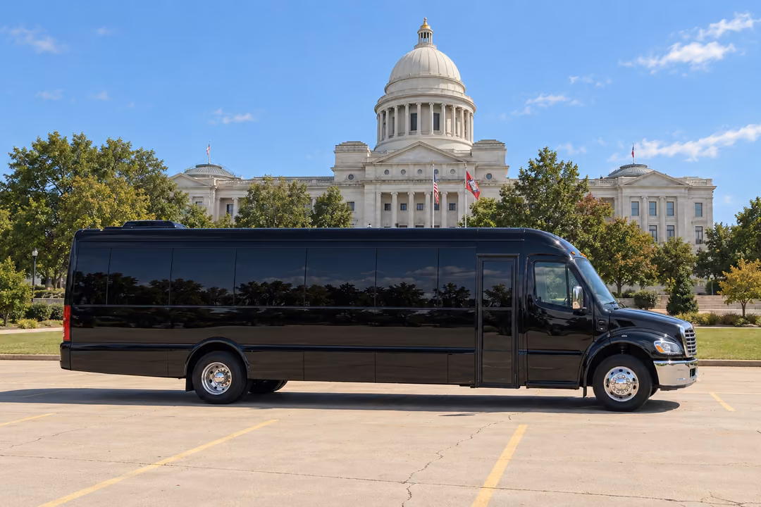 Little Rock 40 passenger party bus rental exterior