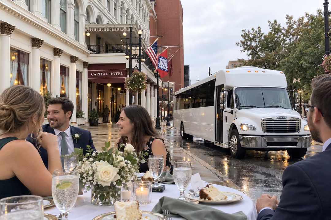 Little Rock wedding shuttle bus rentals