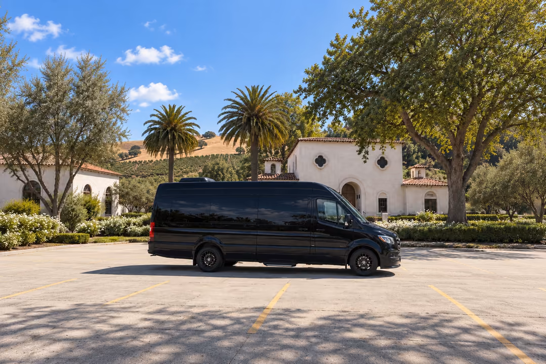 Livermore 14 passenger Sprinter limo rental exterior