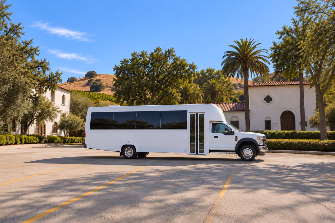 Livermore 25 passenger party bus rental exterior