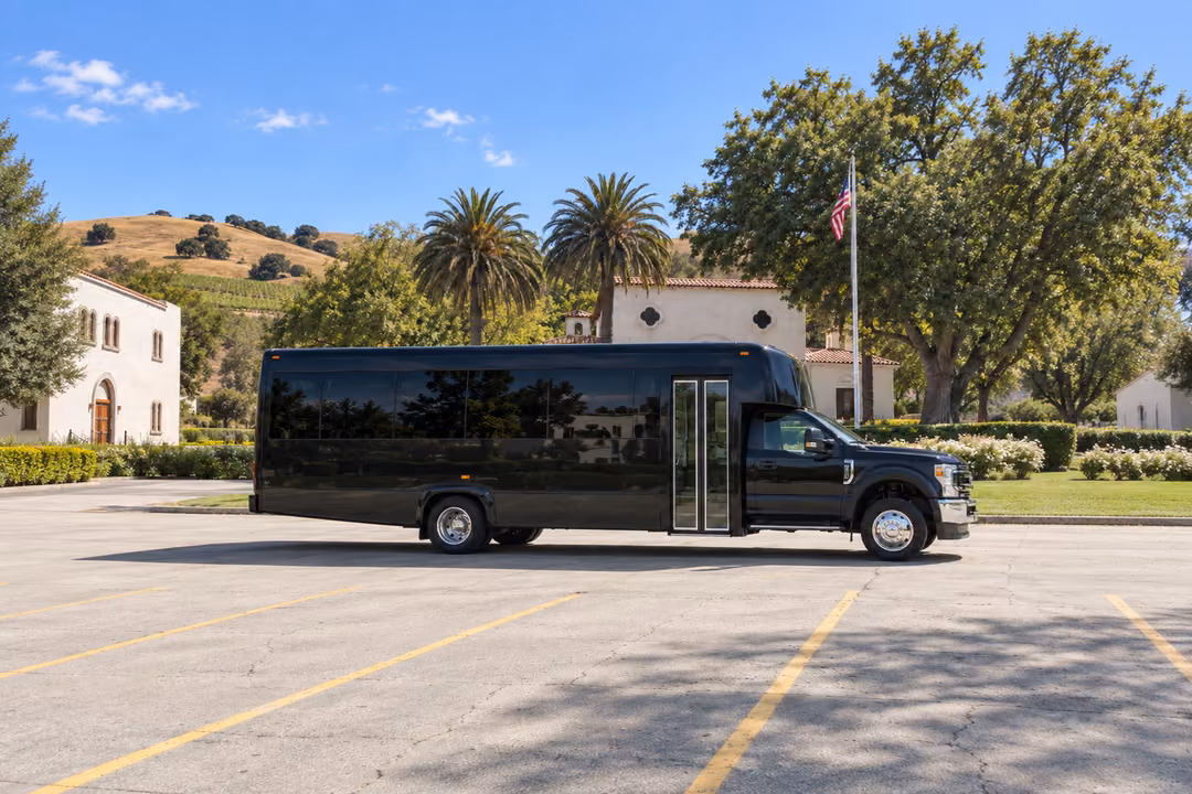 Livermore 28 passenger party bus rental exterior
