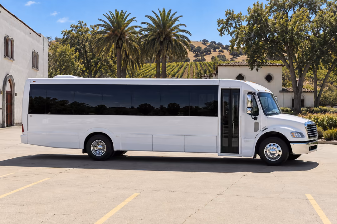 Livermore 50 passenger party bus rental exterior
