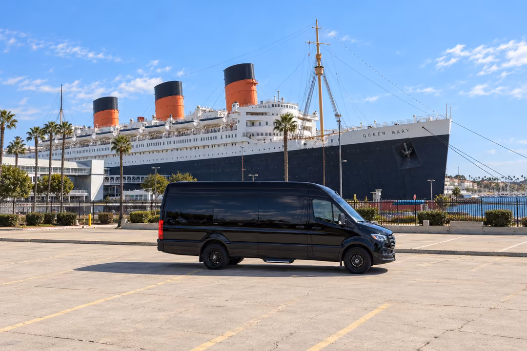 Long Beach 14 passenger Sprinter limo rental exterior