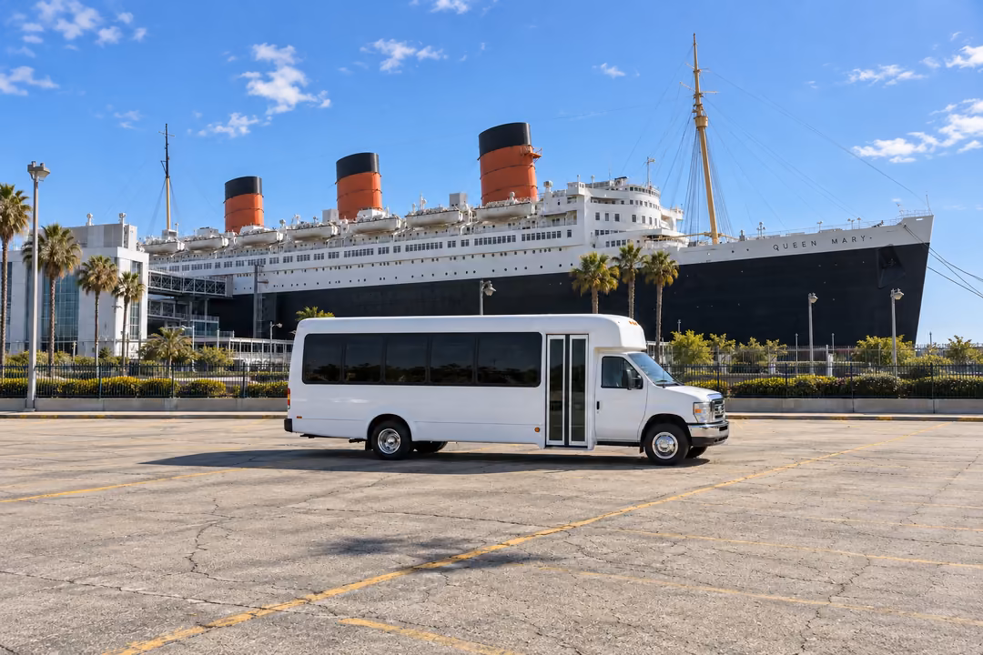 Long Beach 15 passenger party bus rental exterior