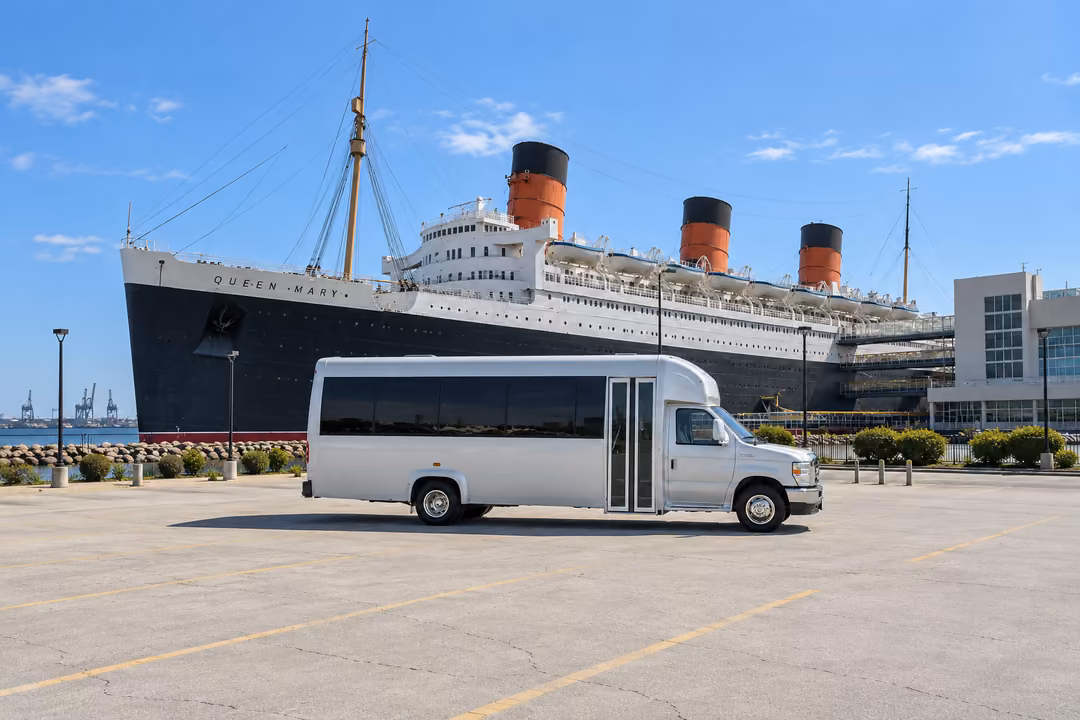 Long Beach 18 passenger party bus rental exterior