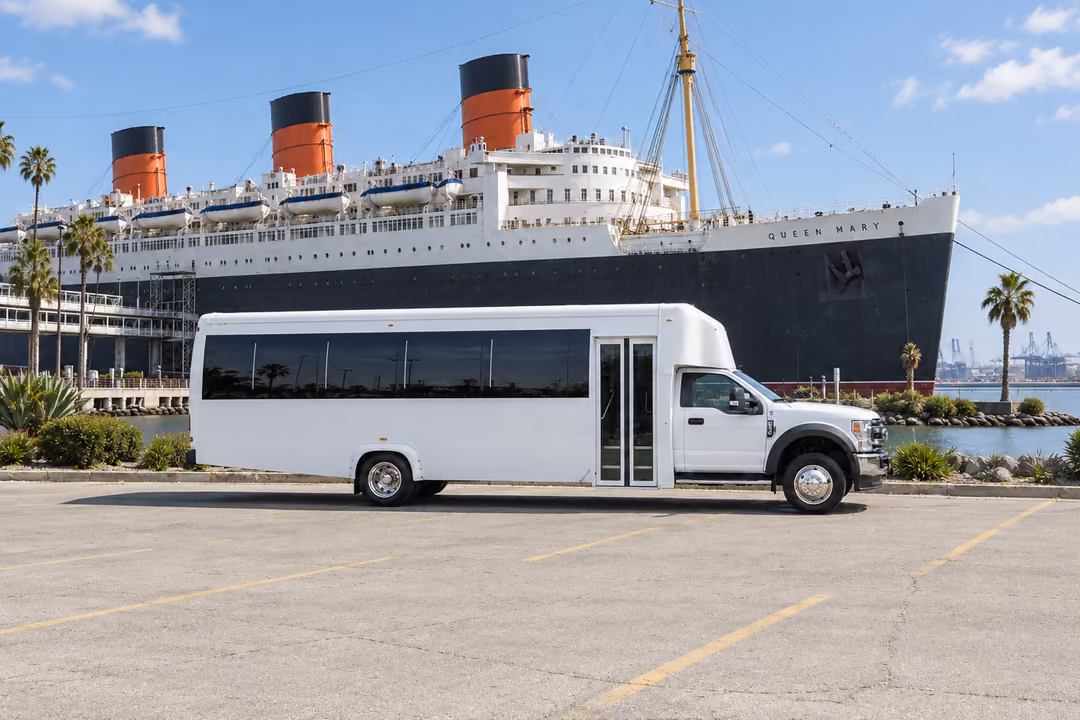 Long Beach 30 passenger party bus rental exterior