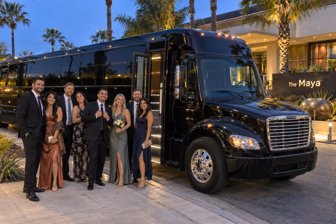 Long Beach wedding shuttle bus rentals