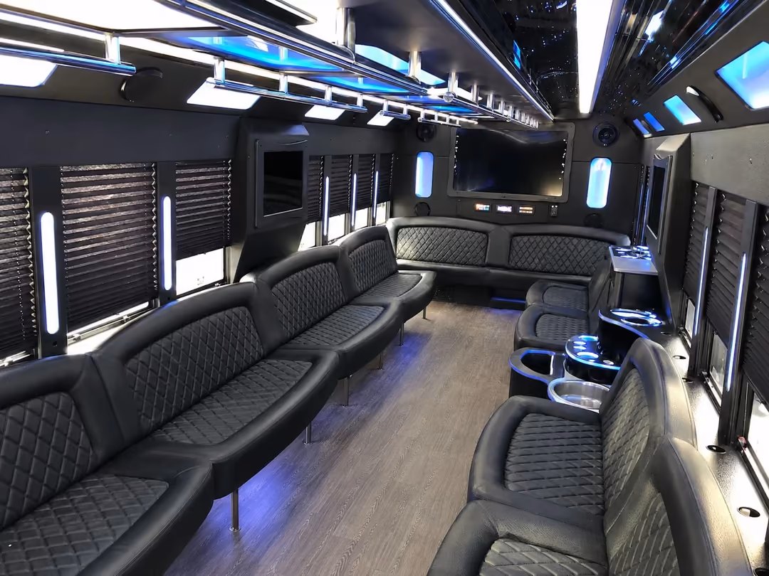 Los Angeles 20-30 passenger party bus rental interior