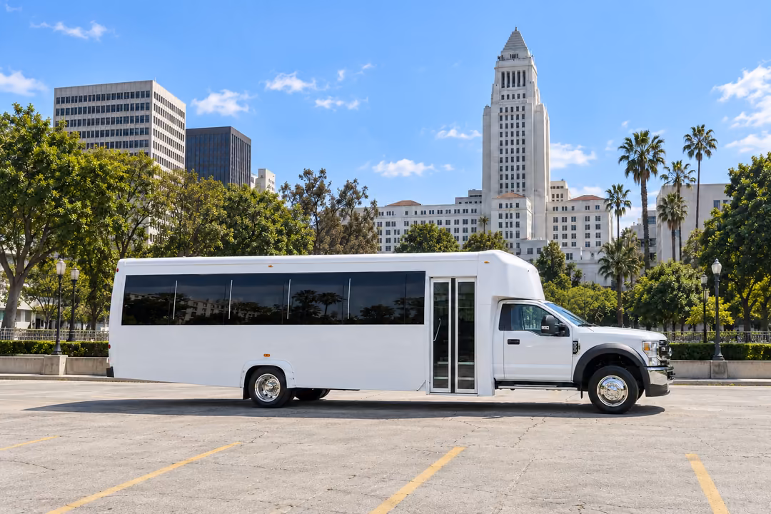 Los Angeles 25 passenger party bus rental exterior