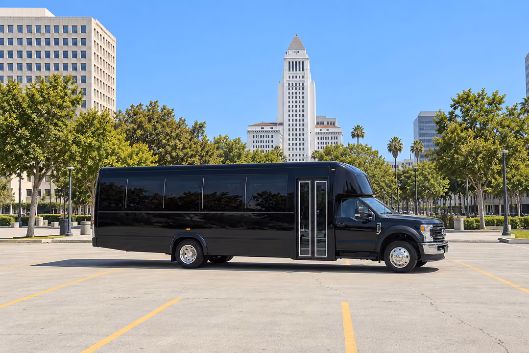 Los Angeles 28 passenger party bus rental exterior