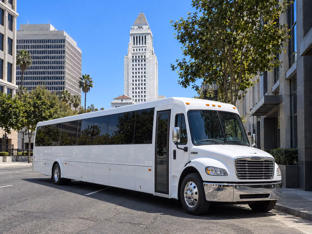 Los Angeles 50 passenger party bus rental exterior