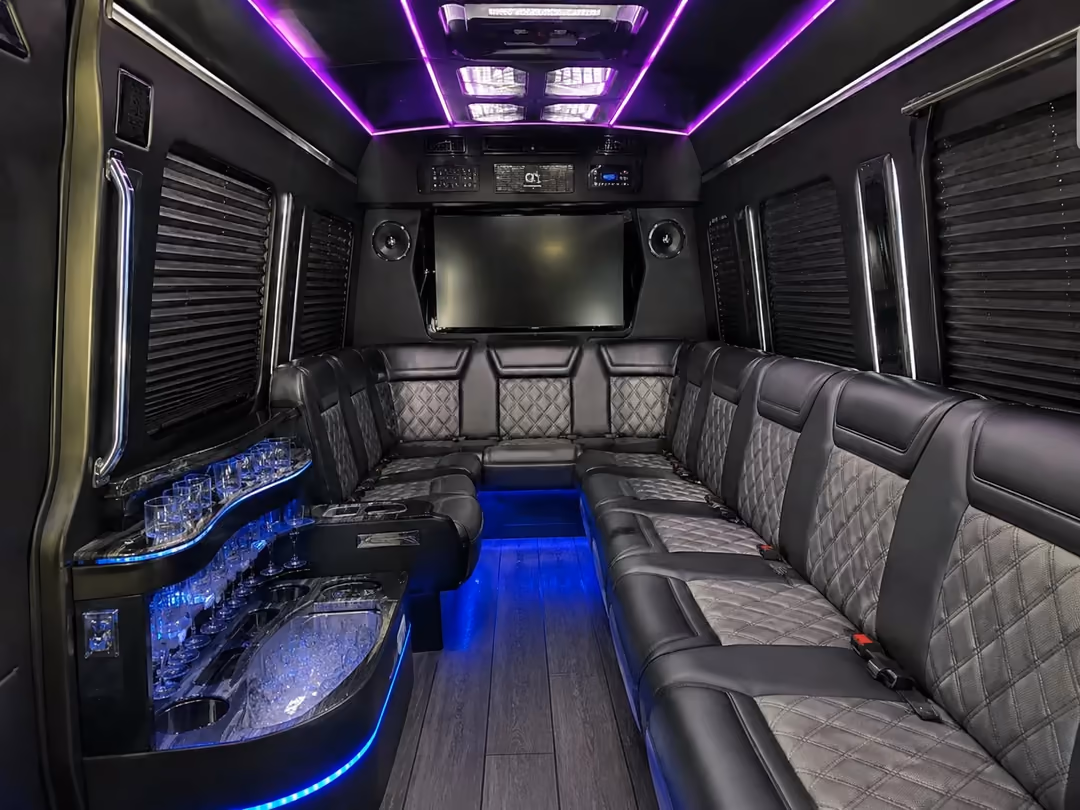 Los Angeles Sprinter limo rental interior