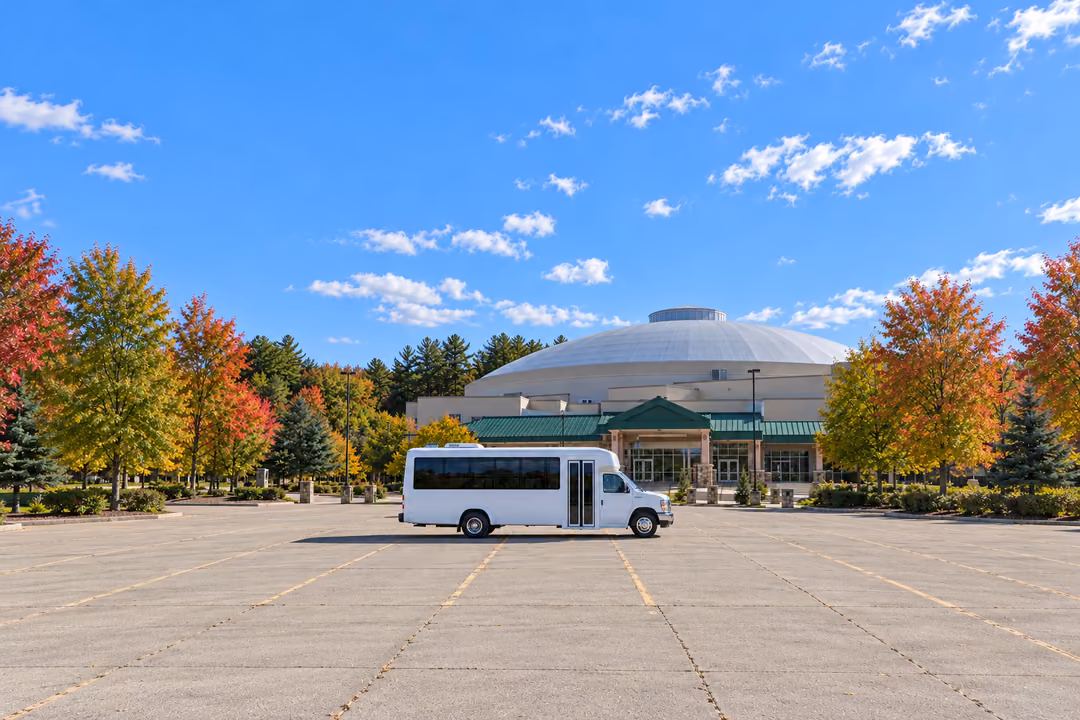 Middletown CT 15 passenger party bus rental exterior