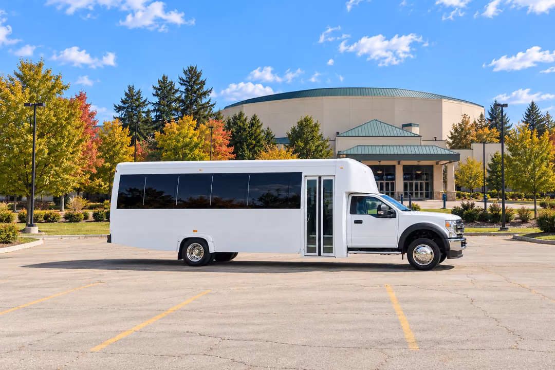 Middletown CT 30 passenger party bus rental exterior