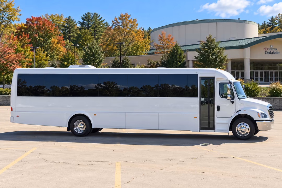 Middletown CT 50 passenger party bus rental exterior
