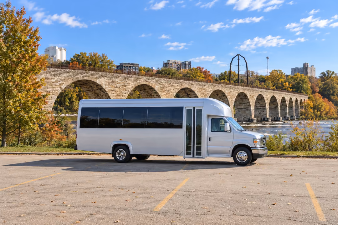 Minneapolis 18 passenger party bus rental exterior