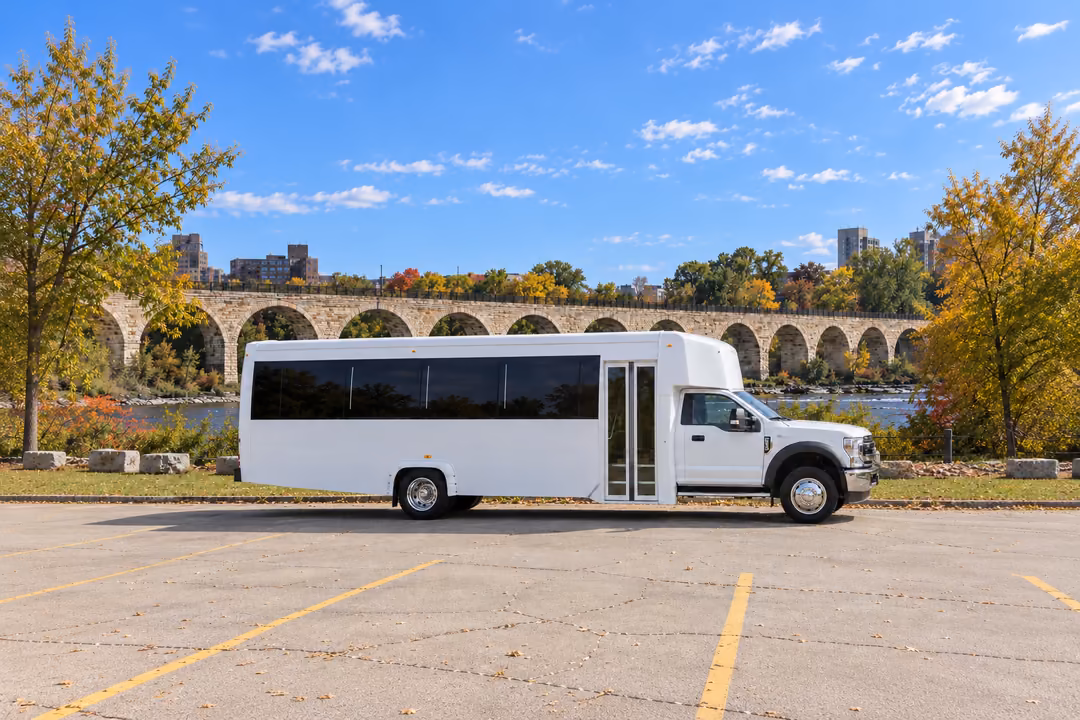 Minneapolis 30 passenger party bus rental exterior