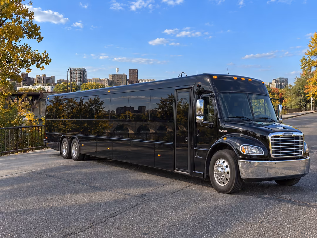 Minneapolis 40 passenger party bus rental exterior