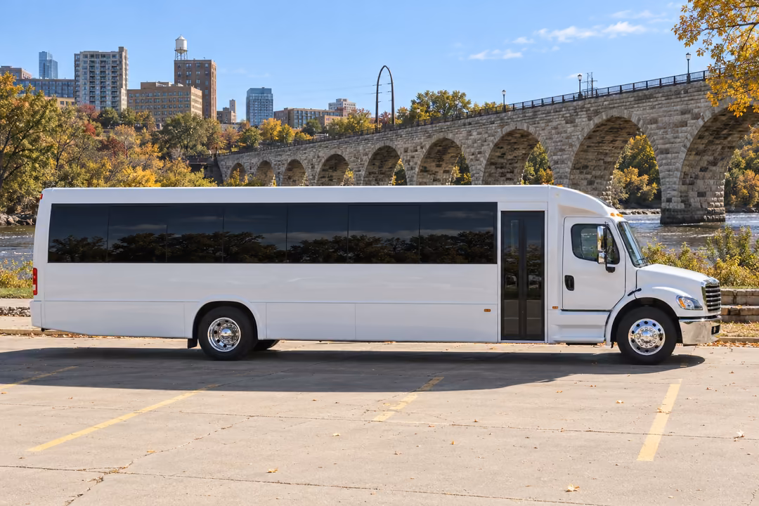 Minneapolis 50 passenger party bus rental exterior