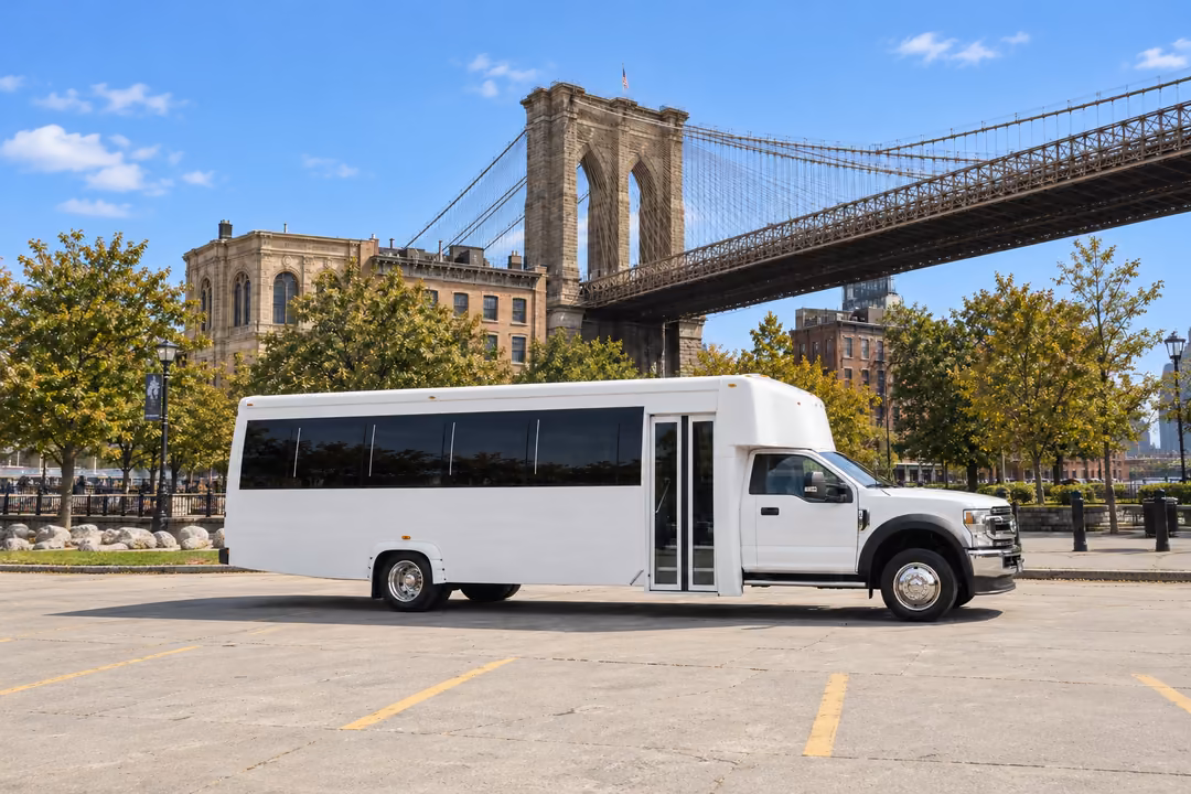 New York 30 passenger party bus rental exterior