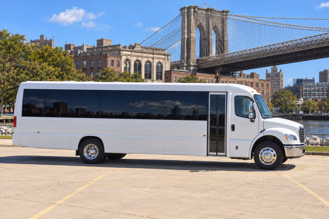 New York 50 passenger party bus rental exterior