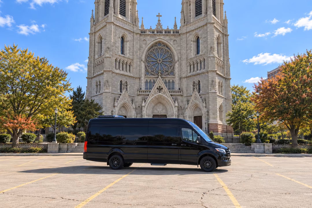 Newark NJ 14 passenger Sprinter limo rental exterior