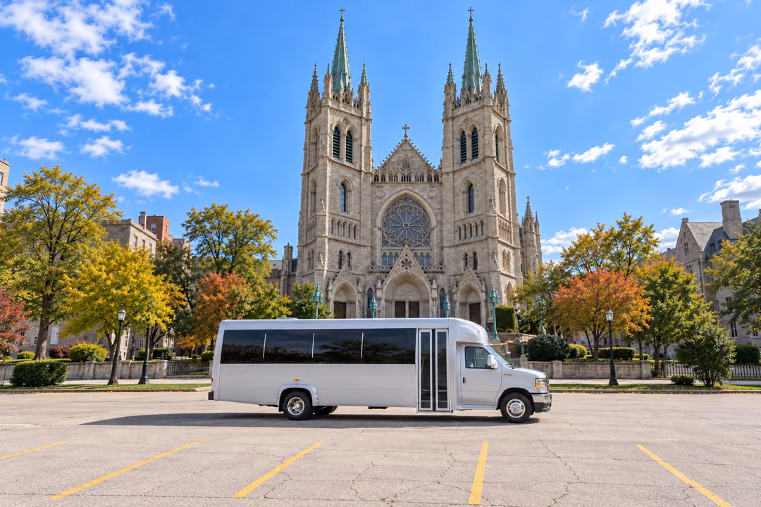 Newark NJ 18 passenger party bus rental exterior