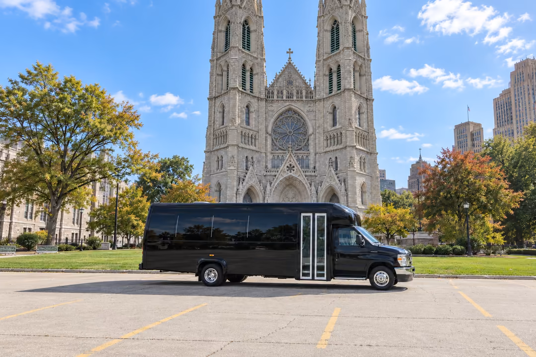 Newark NJ 20 passenger party bus rental exterior