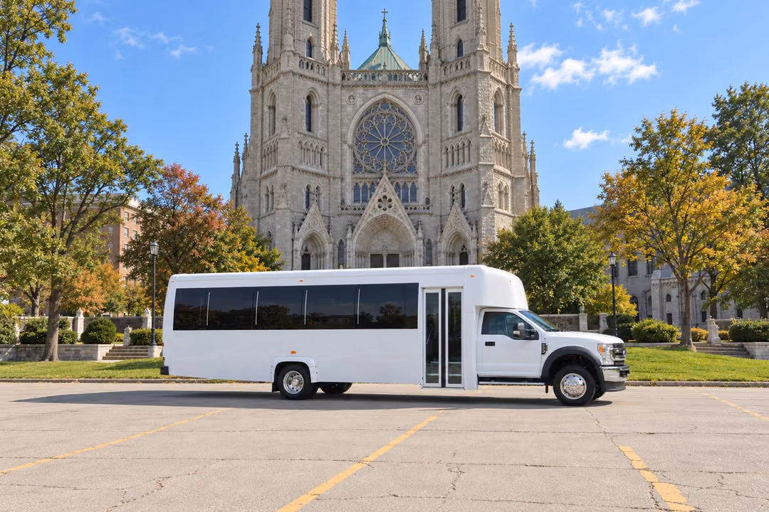 Newark NJ 25 passenger party bus rental exterior