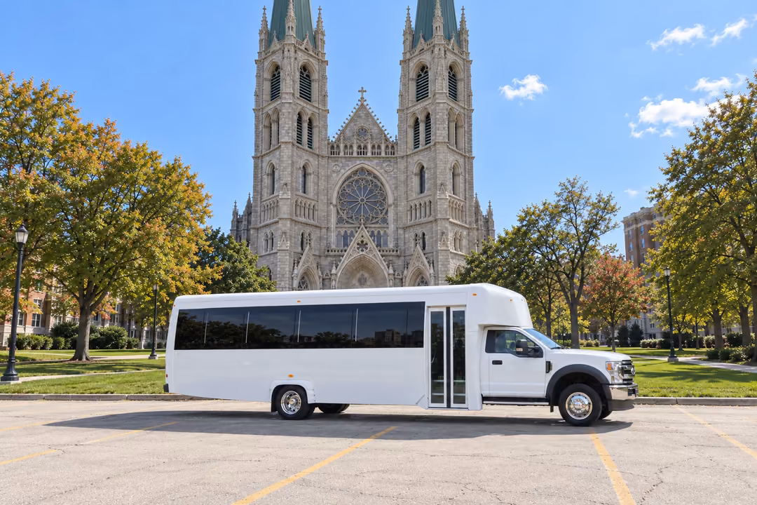 Newark NJ 30 passenger party bus rental exterior