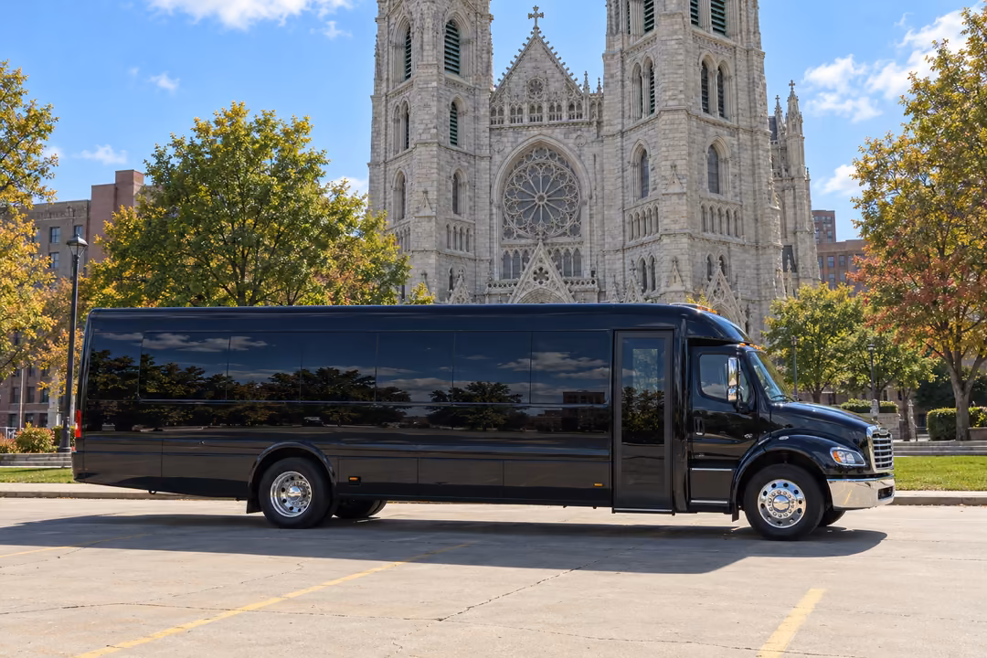 Newark NJ 40 passenger party bus rental exterior