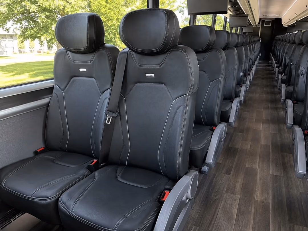 Newark NJ 47-56 passenger charter bus inside
