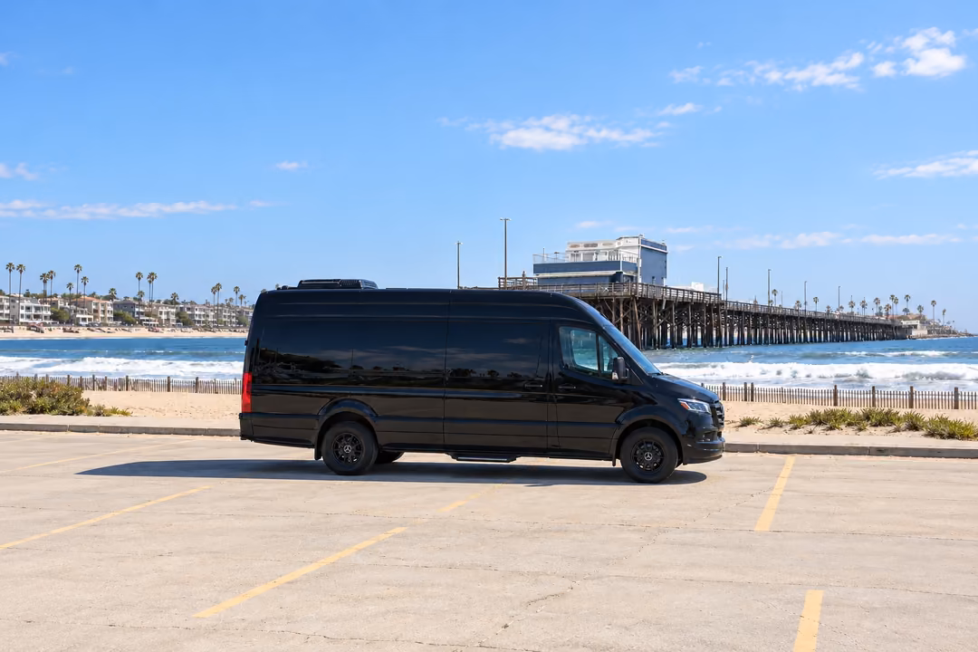 Newport Beach 14 passenger Sprinter limo rental exterior