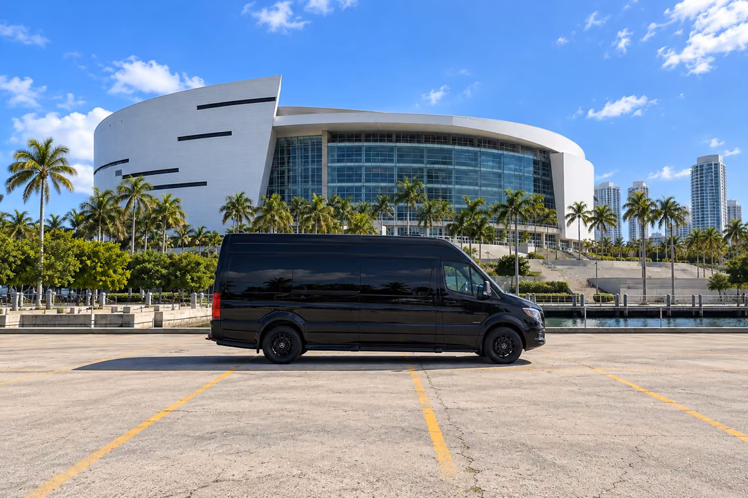 North Miami 14 passenger Sprinter limo rental exterior