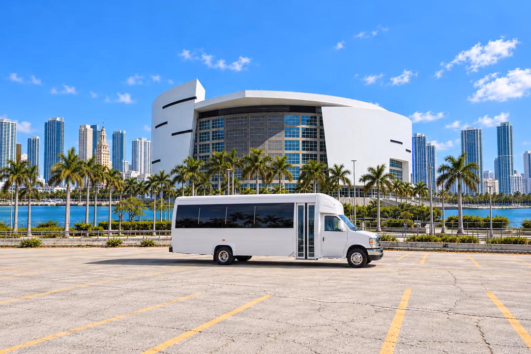 North Miami 15 passenger party bus rental exterior