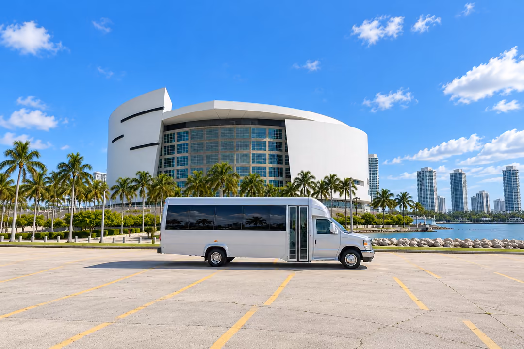North Miami 18 passenger party bus rental exterior