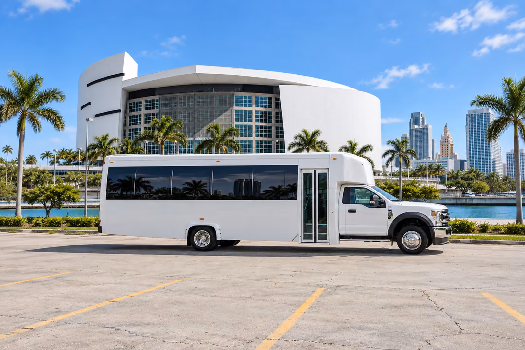 North Miami 30 passenger party bus rental exterior