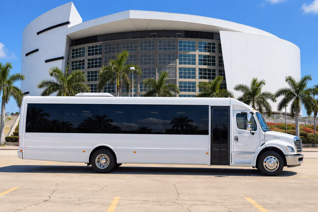 North Miami 50 passenger party bus rental exterior