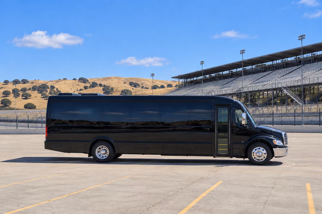 Novato 40 passenger party bus rental exterior